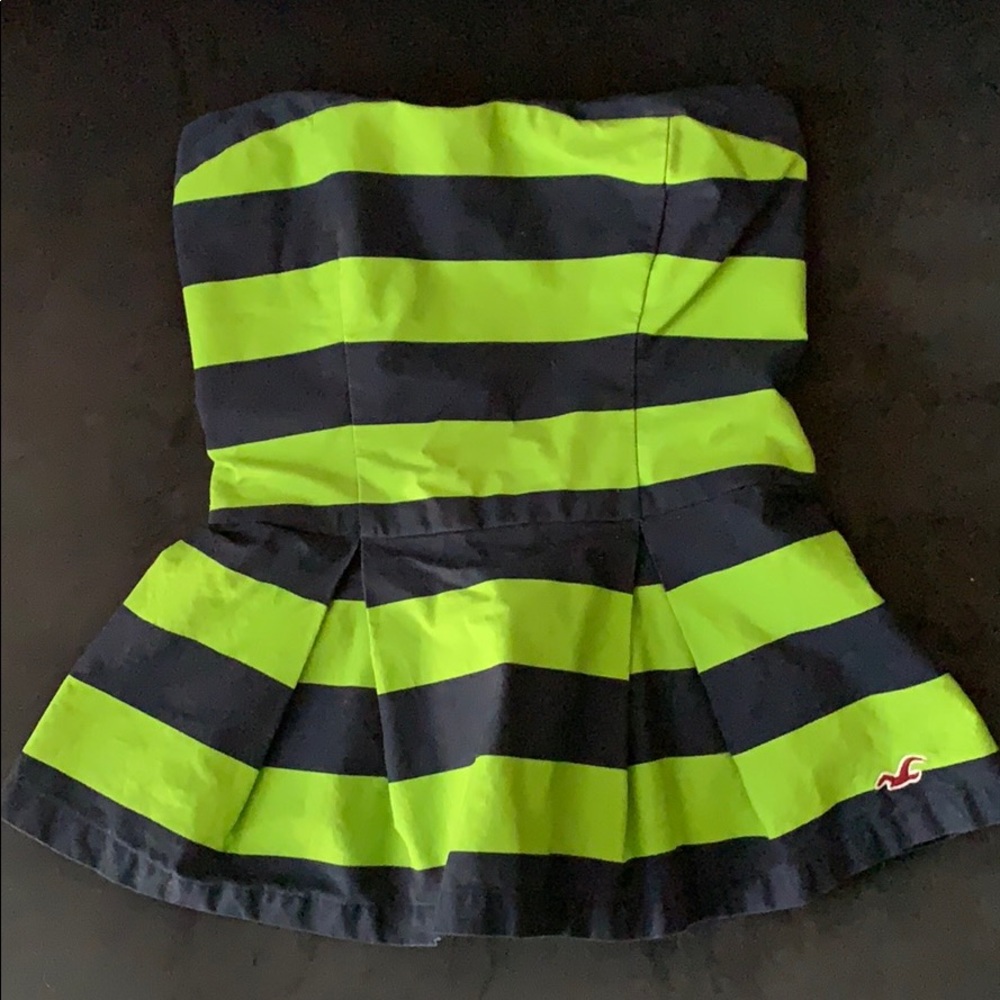 Navy & green tube top